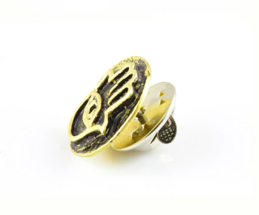 Brass Hamsa Brooch, Evil Eye Hamsa, Hamsa Medallion, Handmade Brooch, Hamsa Pin, Bohemian Brooch, Pin Coin, Unique Brooches, Special Pin