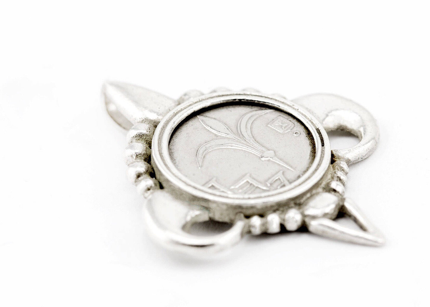 925 Sterling Silver coin necklace with 1 new sheqel coin of Israel