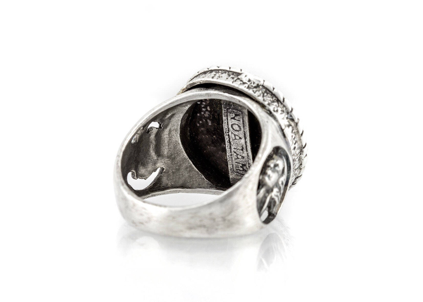 Coin ring with the Kokopelli coin medallion native Americans god for fertility