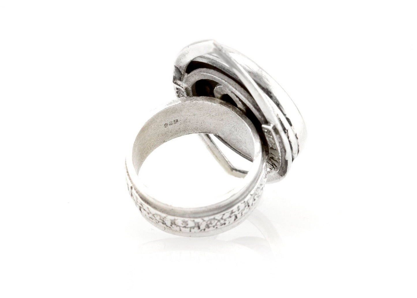 Zodiac coin ring with eye design and Gemini coin medallion