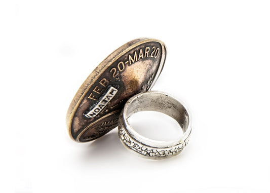 Pisces Sign Astrology Zodiac Silver Medallion Ring