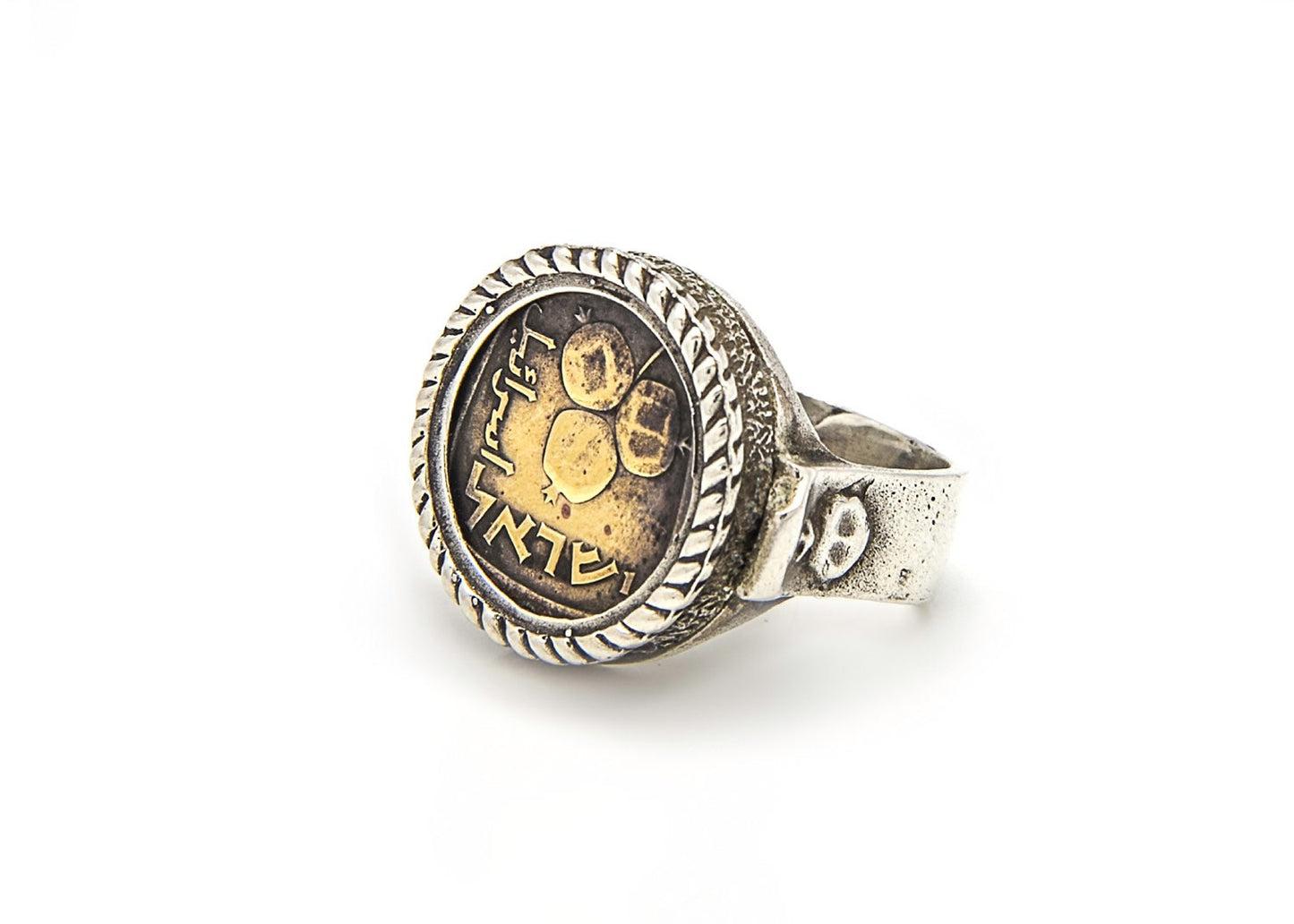 Israeli Old, Collector's Coin Ring - 5 Agorot Pomegranate Coin