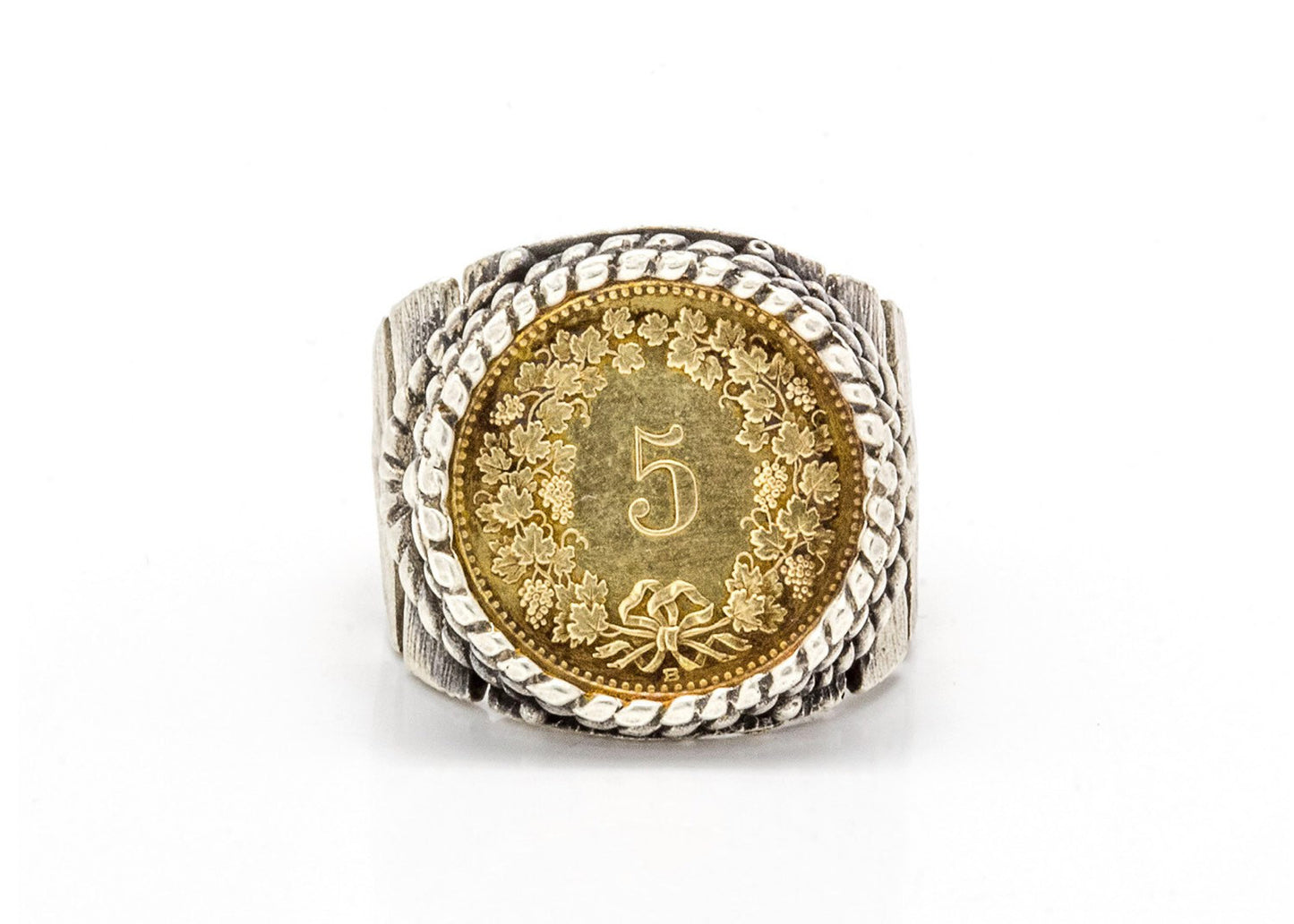 Vintage Ring For Men, Coin of Swiss Ring, Sterling Silver Coin Ring, men's Jewelry, Swiss Coin Jewelry - 5 Rappen Switzerland Coin