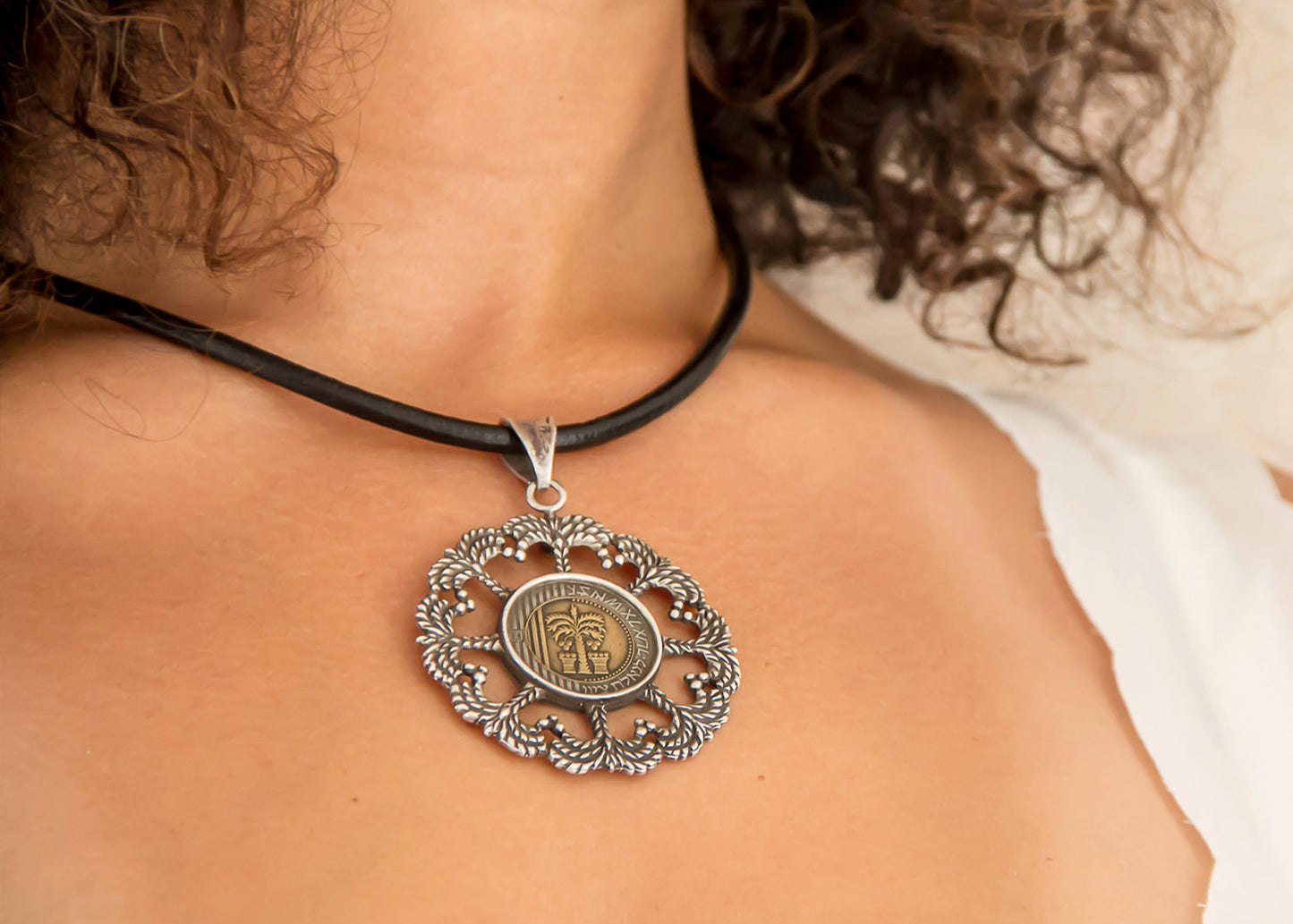 Israeli 10 New Sheqel Coin Pendant Necklace - 10 New Shekel Coin of Israel
