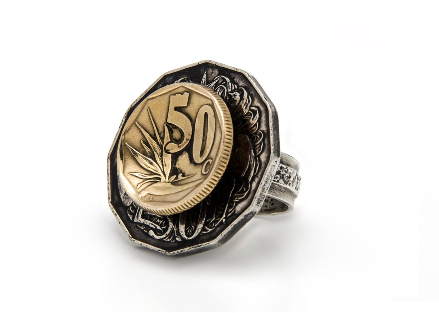 South Africa & Australia Coin Ring - Men's & Women's Silver Ring