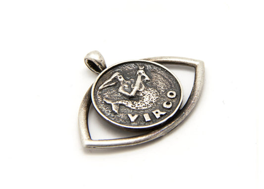 Virgo Sign Astrology Zodiac Pendant Eye Charm Necklace