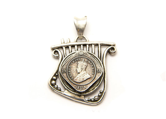 Indian Old, Collector's Coin Pendant - 2 Annas coin of British India