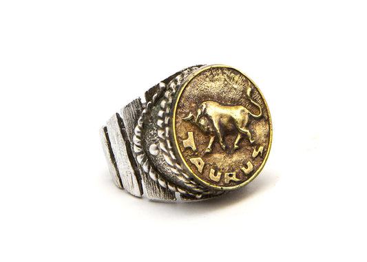 Taurus Sign Astrology Zodiac Bull Brass Ring