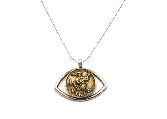 Virgo Sign Astrology Zodiac Pendant Eye Charm Necklace