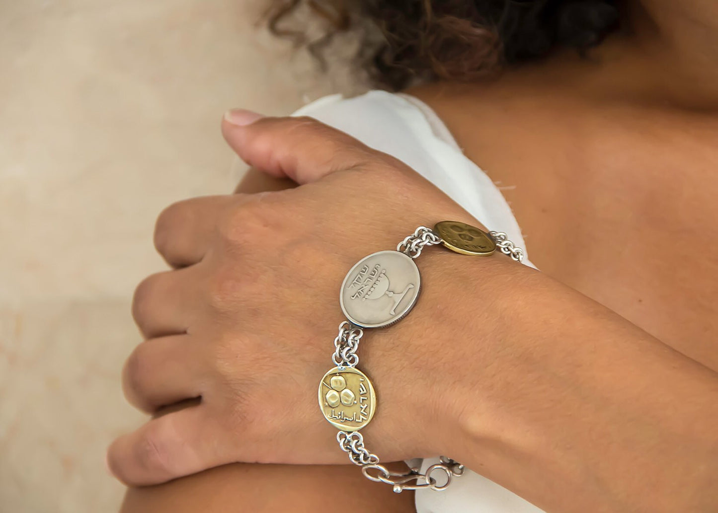 Israeli Coin Bracelet for Abundance - Coins of Israel