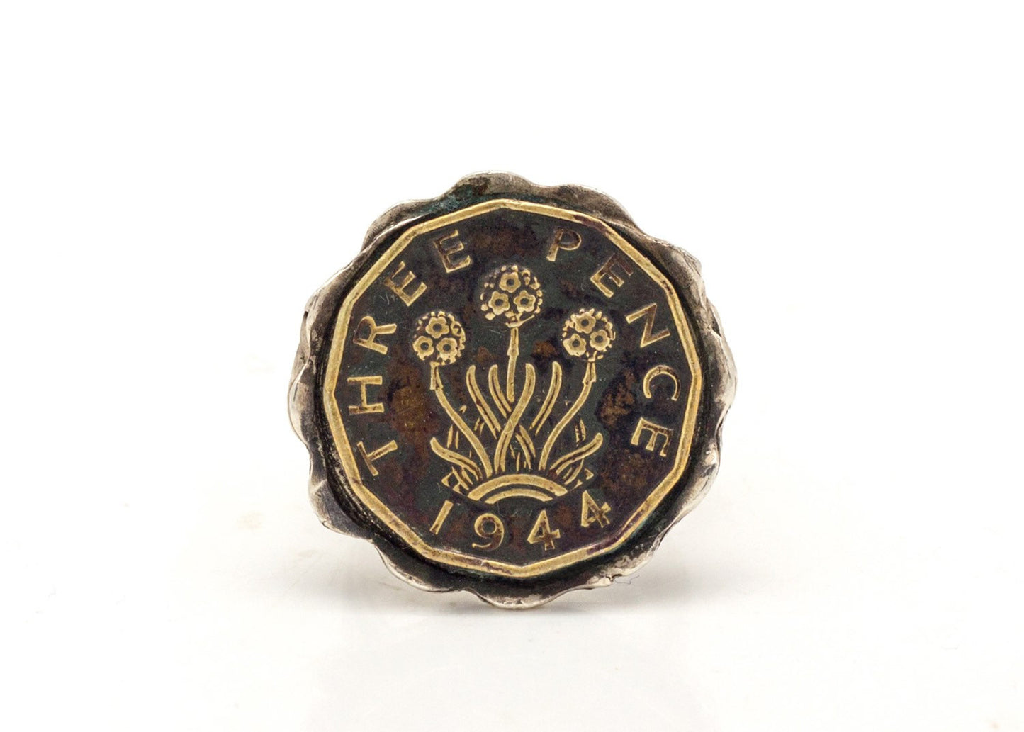 British 3 Pence Coin Ring - Great Britain Coin england coin