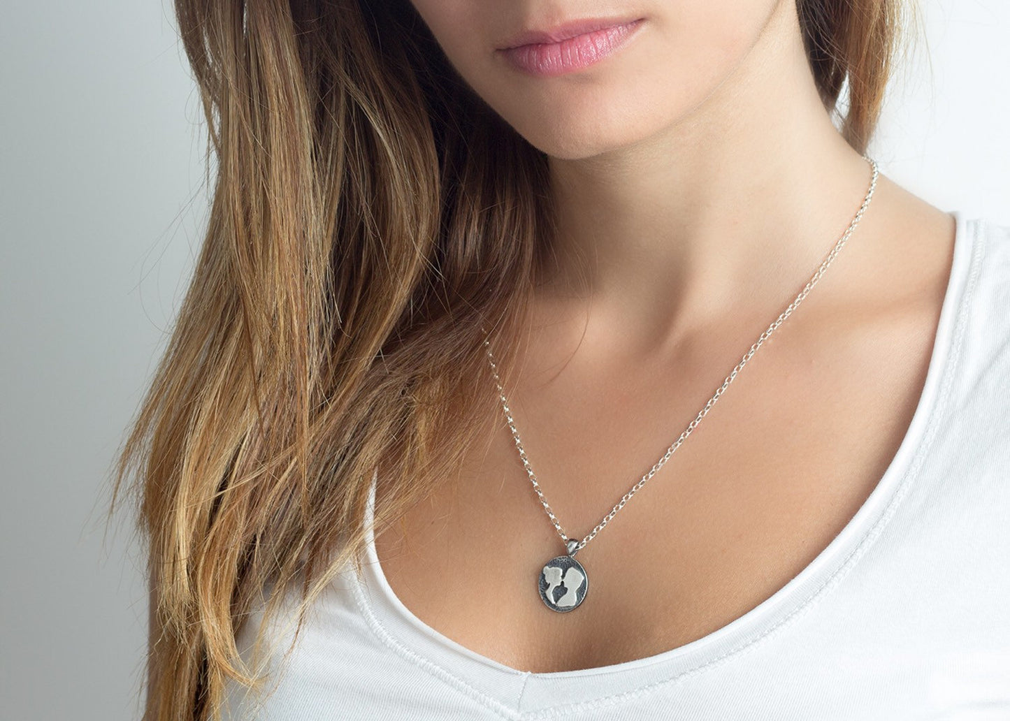 925 Sterling Pendant Silver With Couple
