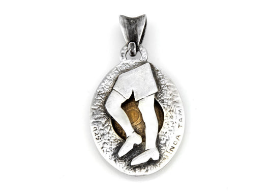 Israeli Coin Necklace - Old 5 Agorot Coin of Israel in Cute Pendant