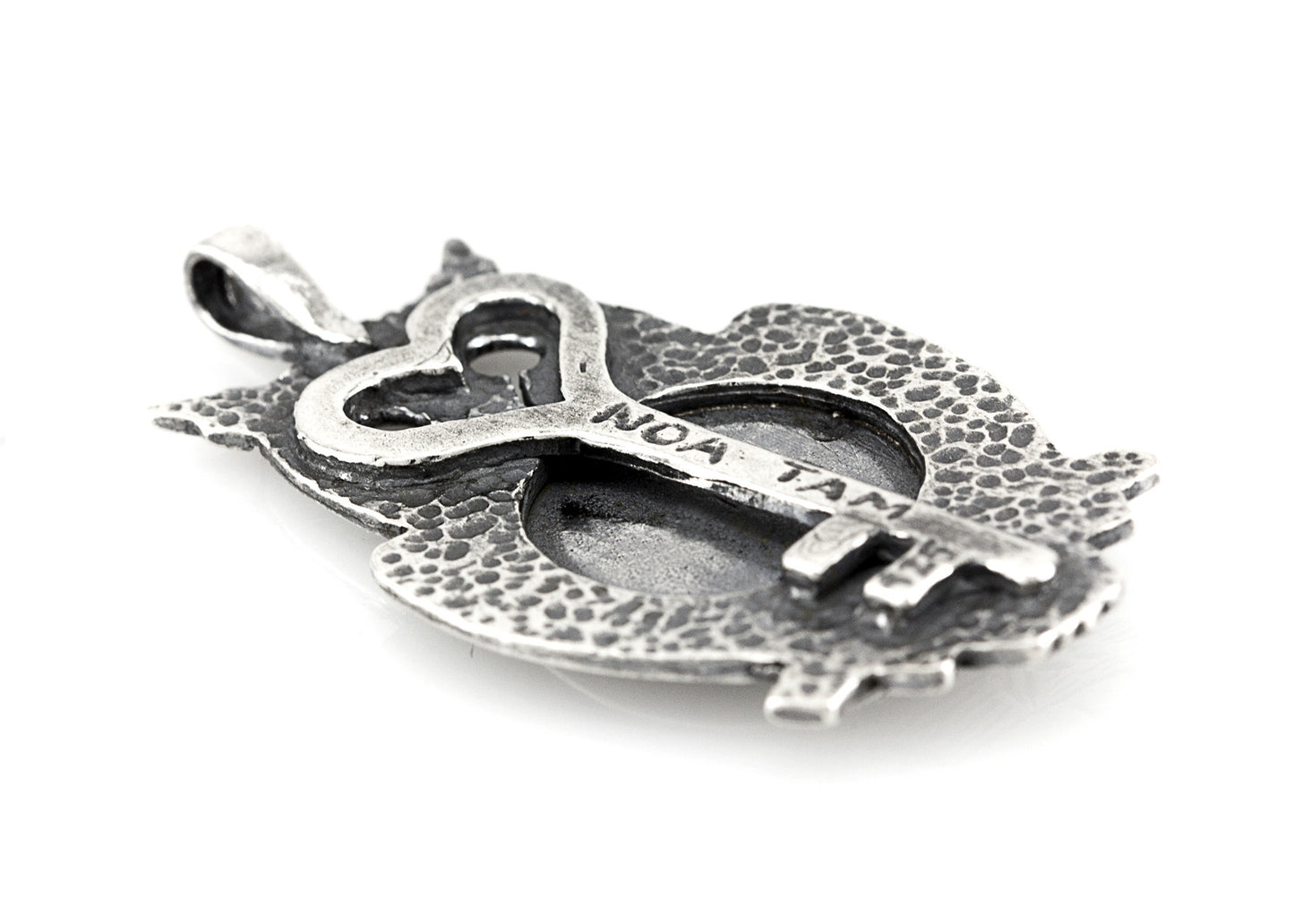 Silver Owl Pendant with Aries Zodiac