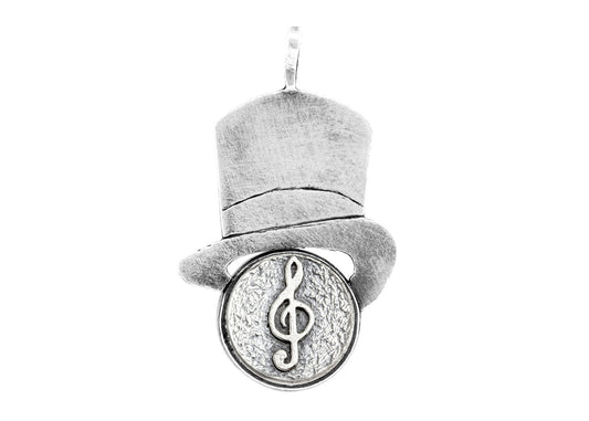 Treble Clef  Musical Medallion Hat Necklace
