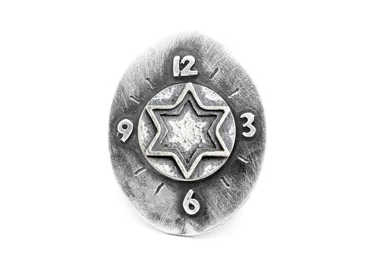 Star of David Medallion Clock Ring