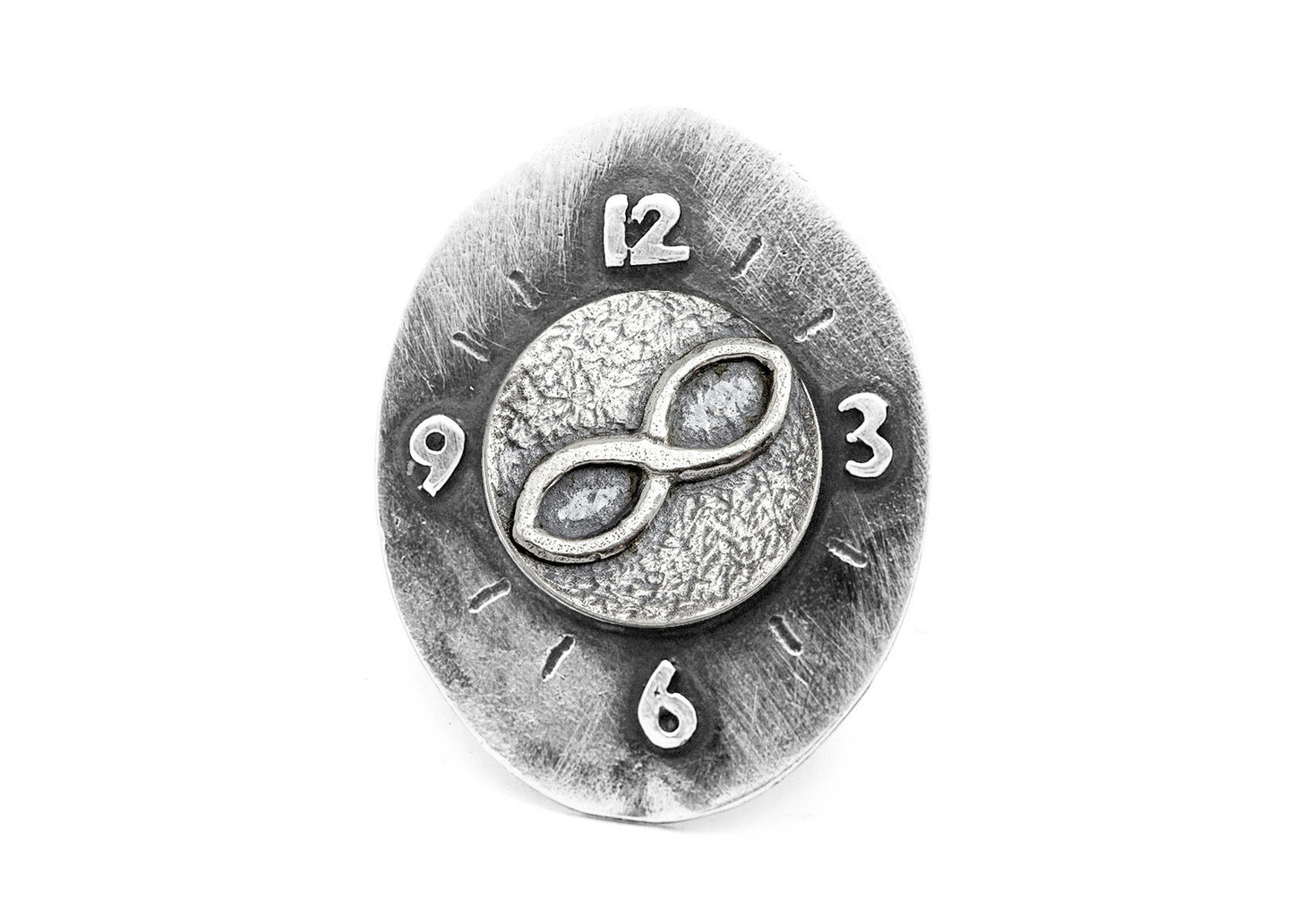 Infinity Sign Medallion Clock Ring - Be Infinite
