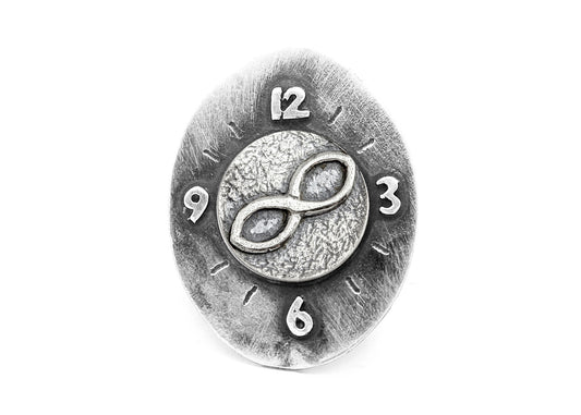 Infinity Sign Medallion Clock Ring - Be Infinite