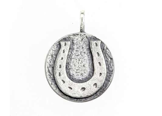 Horseshoe Coin Medallion Good Luck Necklace