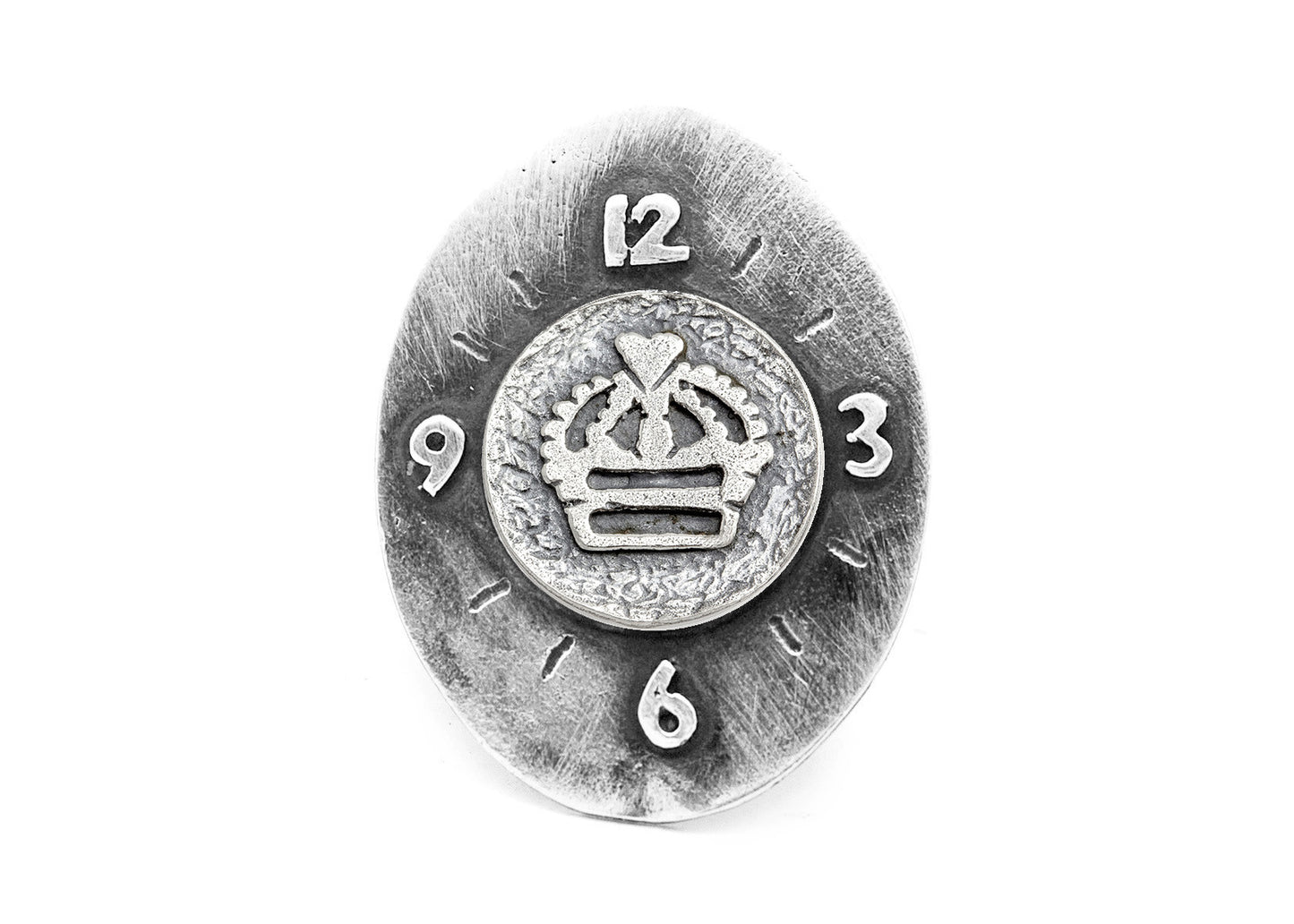 Regal Crown Medallion Clock Ring