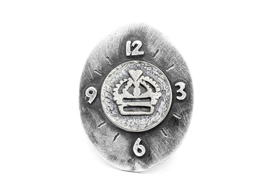 Regal Crown Medallion Clock Ring