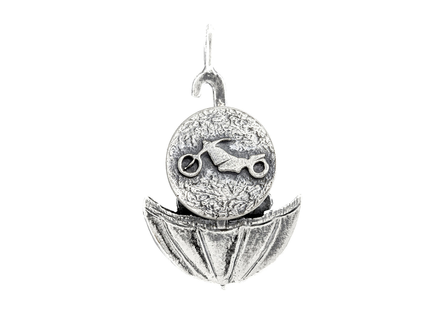 Motorbike Adventure Umbrella Medallion of Israel Necklace