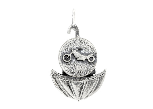 Motorbike Adventure Umbrella Medallion of Israel Necklace