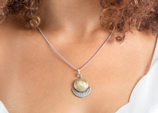 Israeli Old, Collector's Coin Necklace - 5 Agorot Coin of Israel