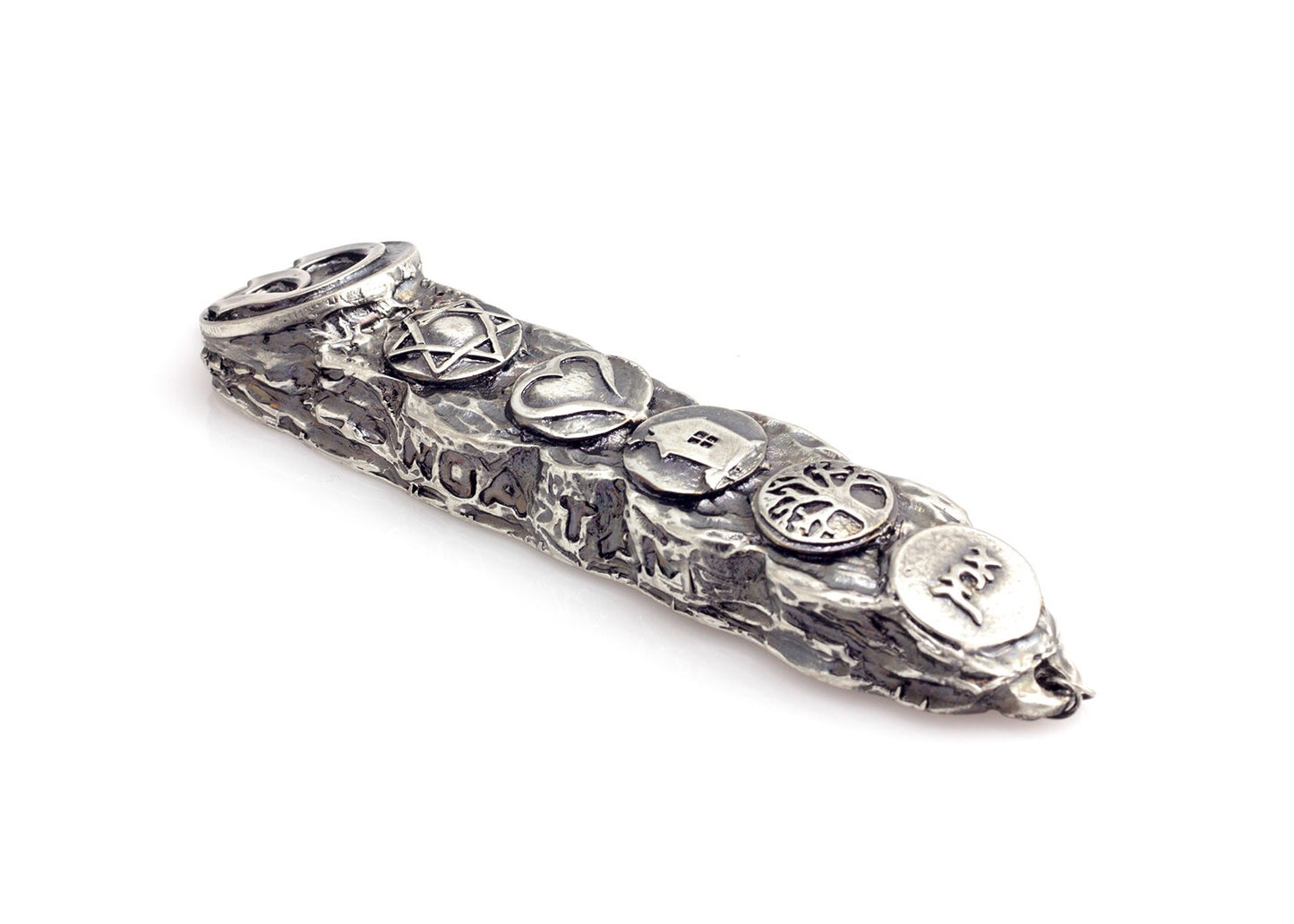 Silver Mezuzah Case, Sterling Silver Mezuzah with Scroll for Door, Ornate Mezuzah, Intricate Royal Mezzuzahs, Judaica Gifts for Home - Small (13cm)