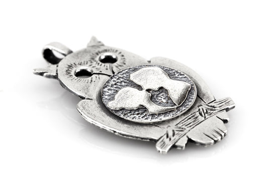 Silver Owl Pendant with Couplel