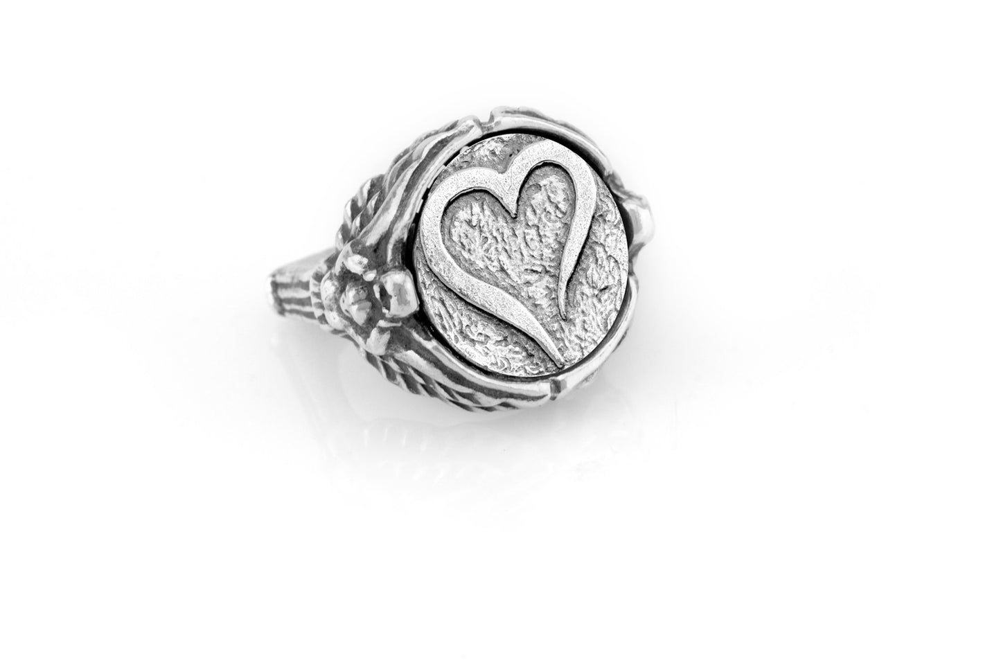 coin ring with the Open heart medallion on Nike ring