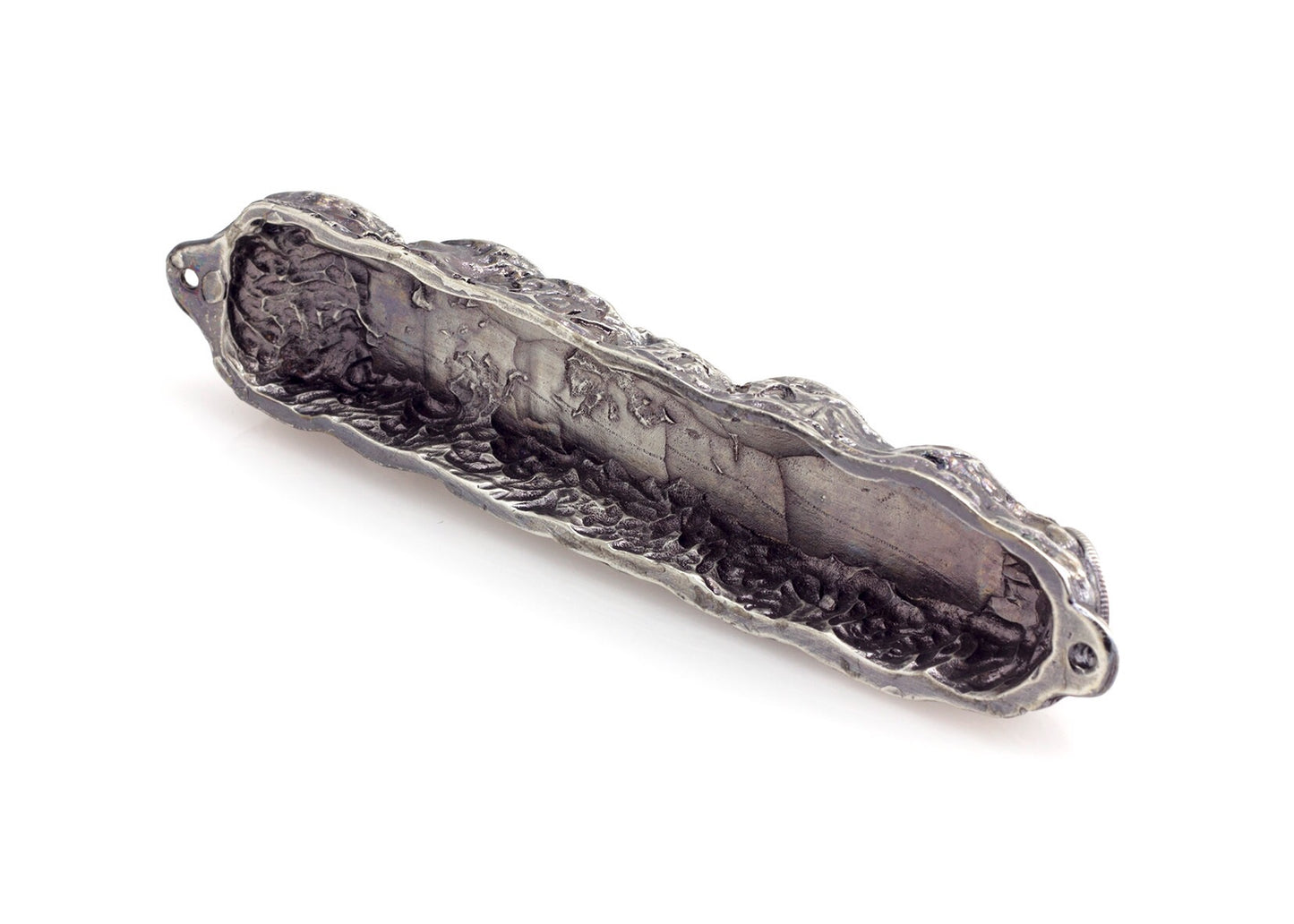 Silver Mezuzah Case, Sterling Silver Mezuzah with Scroll for Door, Ornate Mezuzah, Intricate Royal Mezzuzahs, Judaica Gifts for Home - Small (13cm)