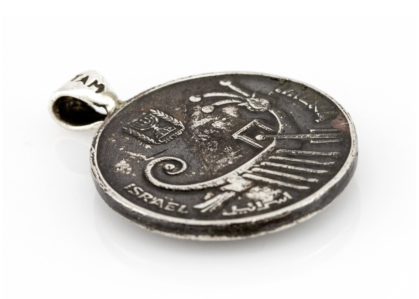 Pisces Sign Astrology Zodiac Medallion on Old 10 Sheqel Coin of Israel
