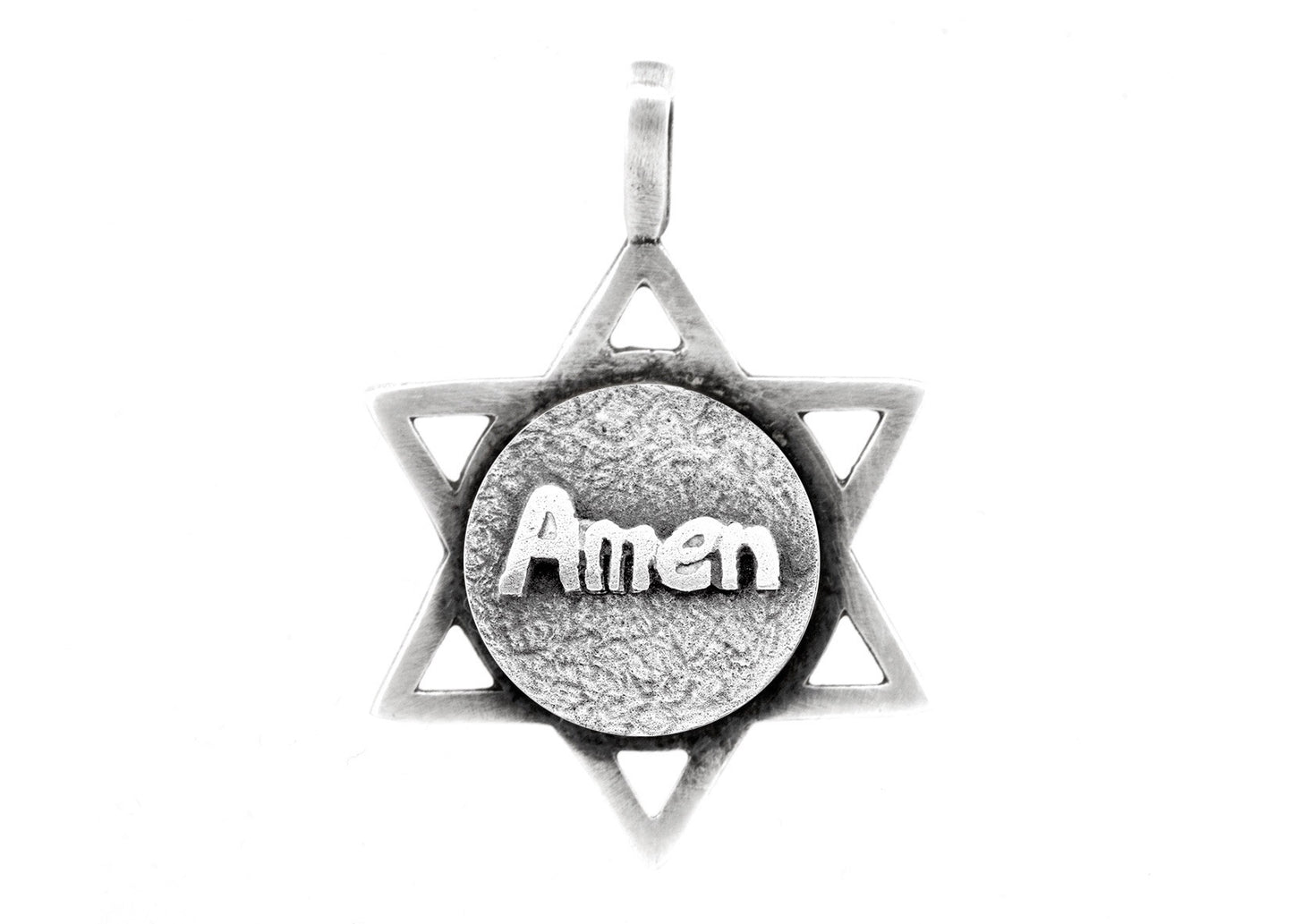 Star of David with Amen Medallion in English