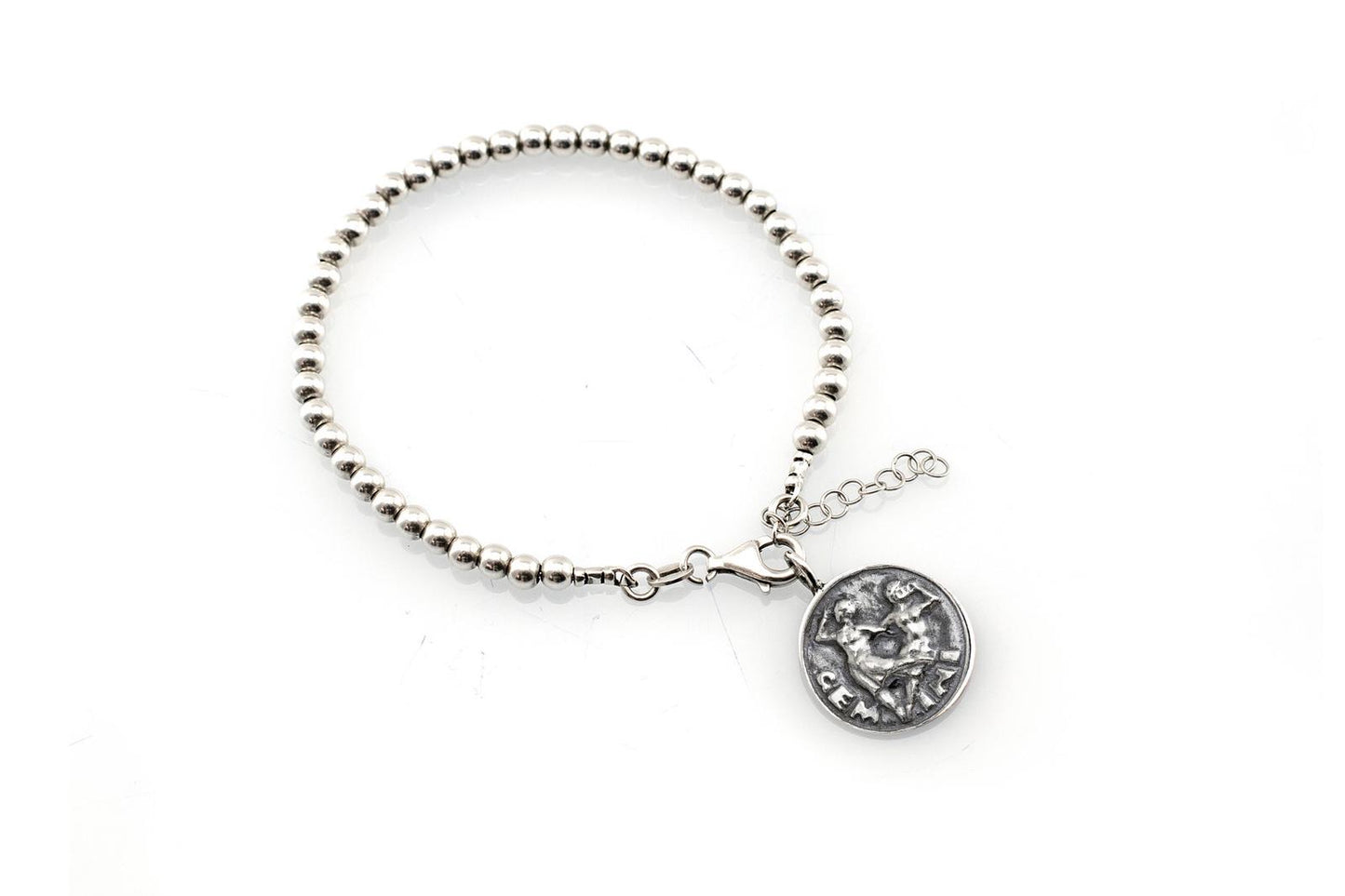 Gemini medallion with a Bead Bracelet -Zodiac jewelry -One of kind jewelry
