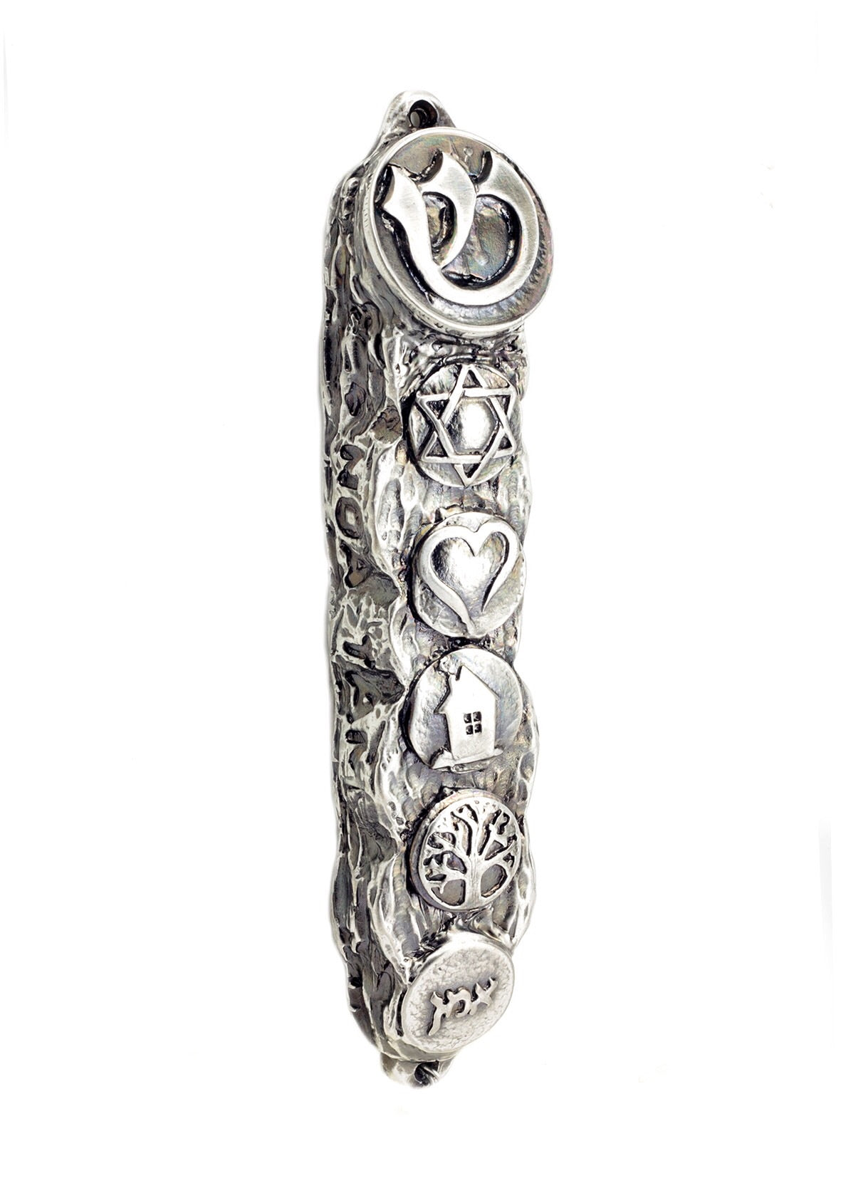 Silver Mezuzah Case, Sterling Silver Mezuzah with Scroll for Door, Ornate Mezuzah, Intricate Royal Mezzuzahs, Judaica Gifts for Home - Small (13cm)