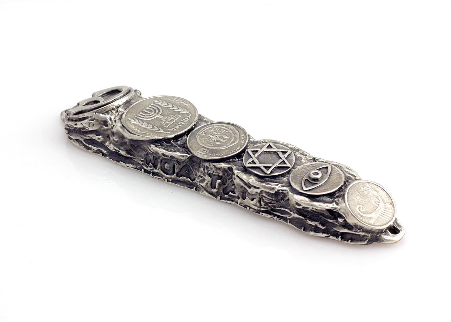 Silver Mezuzah Case, Sterling Silver Mezuzah with Scroll for Door, Ornate Mezuzah, Intricate Royal Mezzuzahs, Judaica Gifts for Home - Small (13cm)
