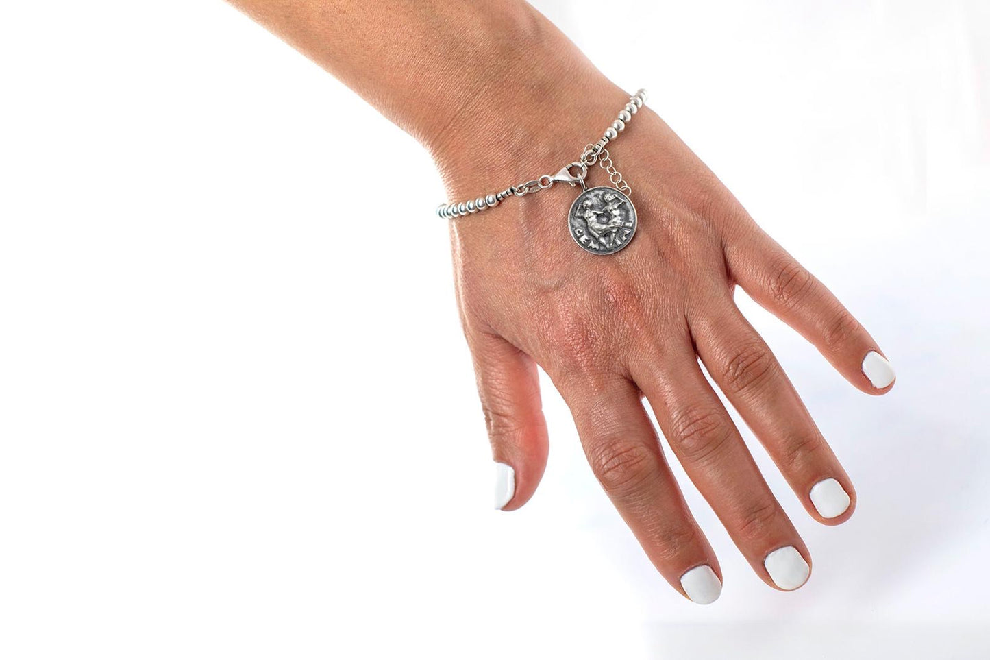 Gemini medallion with a Bead Bracelet -Zodiac jewelry -One of kind jewelry