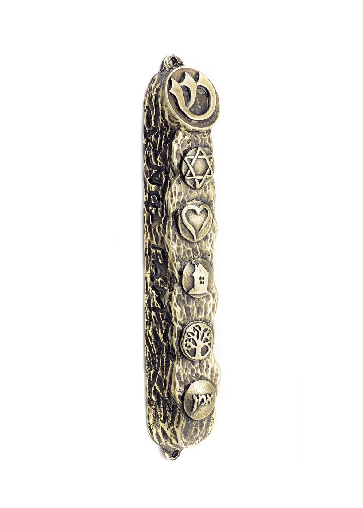 Bronze Mezuzah Case, Mezuzah with Scroll for Door, Ornate Mezuzah, Intricate Royal Mezzuzahs, Judaica Gifts for Home 16cm / 6.3Inch