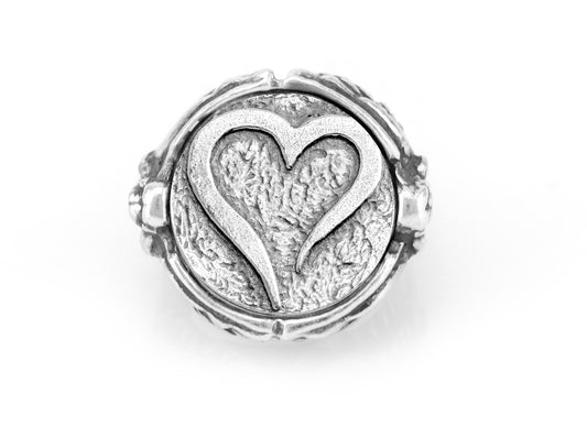 coin ring with the Open heart medallion on Nike ring