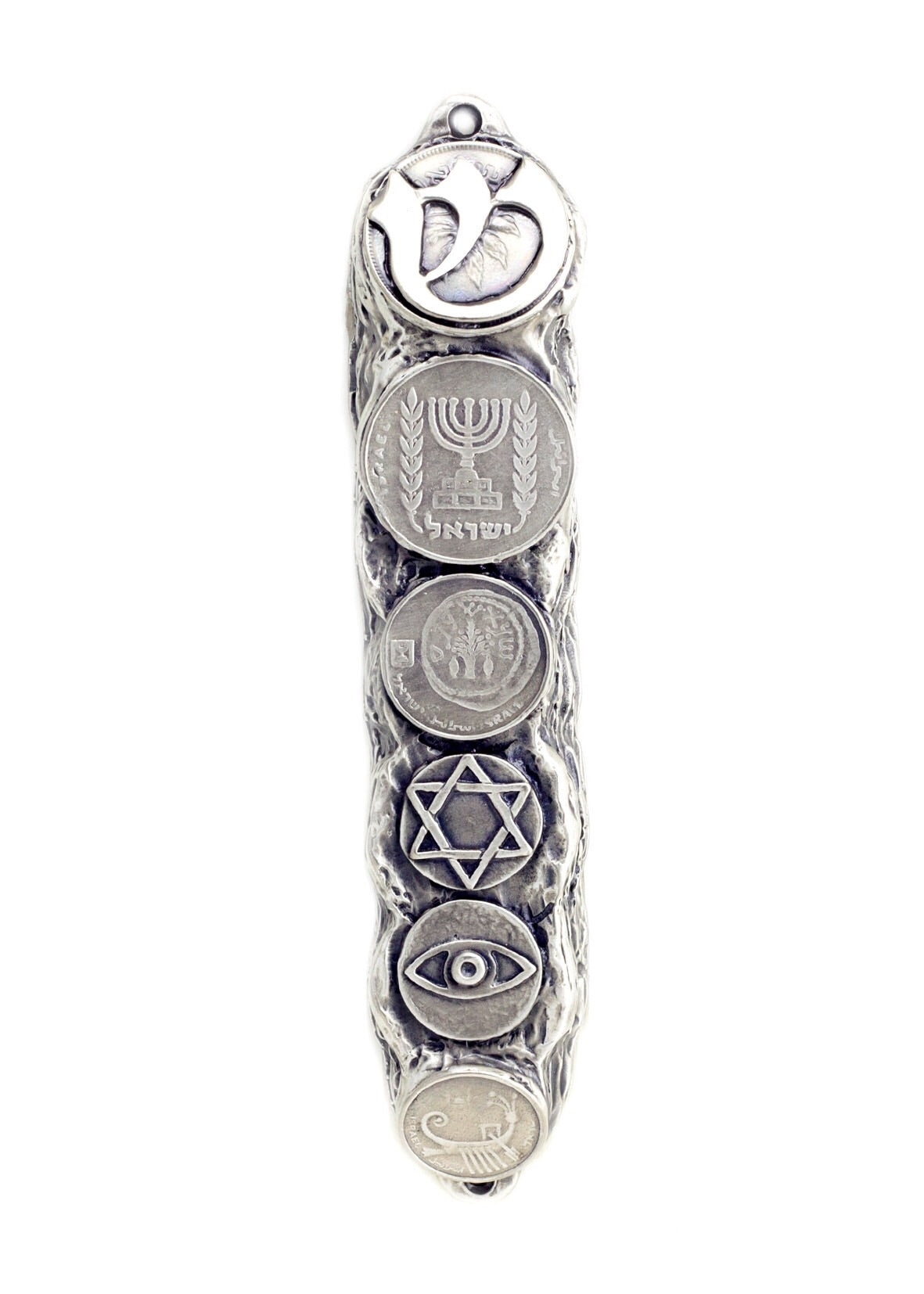 Silver Mezuzah Case, Sterling Silver Mezuzah with Scroll for Door, Ornate Mezuzah, Intricate Royal Mezzuzahs, Judaica Gifts for Home - Small (13cm)