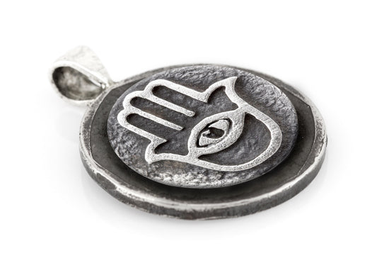 Hamsa Pendant, Buffalo Nickel Coin, Evil Eye Hamsa, Hand Of Fatima, Rare Coin, Vintage Necklace, Bohemian Necklace, Indian Head Chain