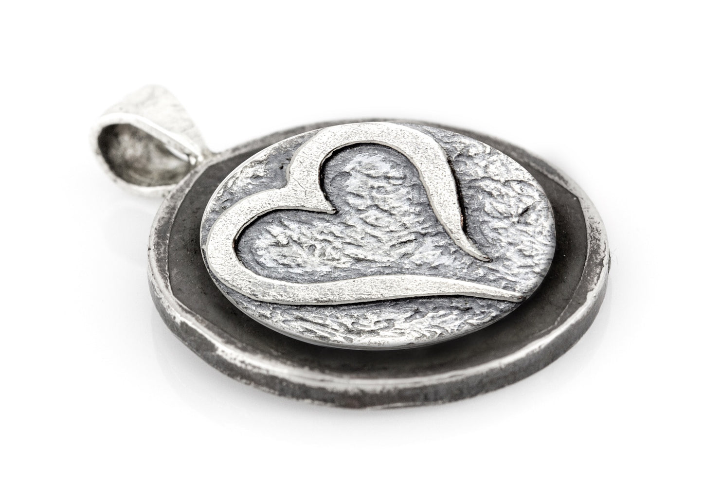 Heart Coin and Buffalo Nickel Necklace, Indian necklace, Open Heart Pendant, Bohemian Pendant, Handmade Pendant, Coin Chain