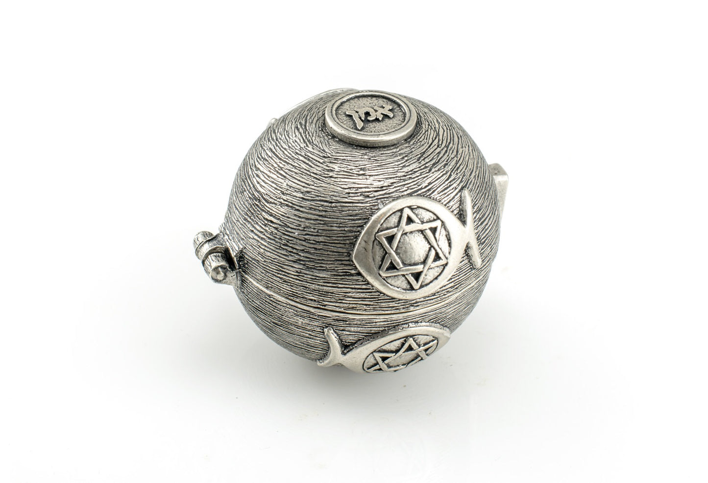 Candles holder with symbols silver color Shabat candles