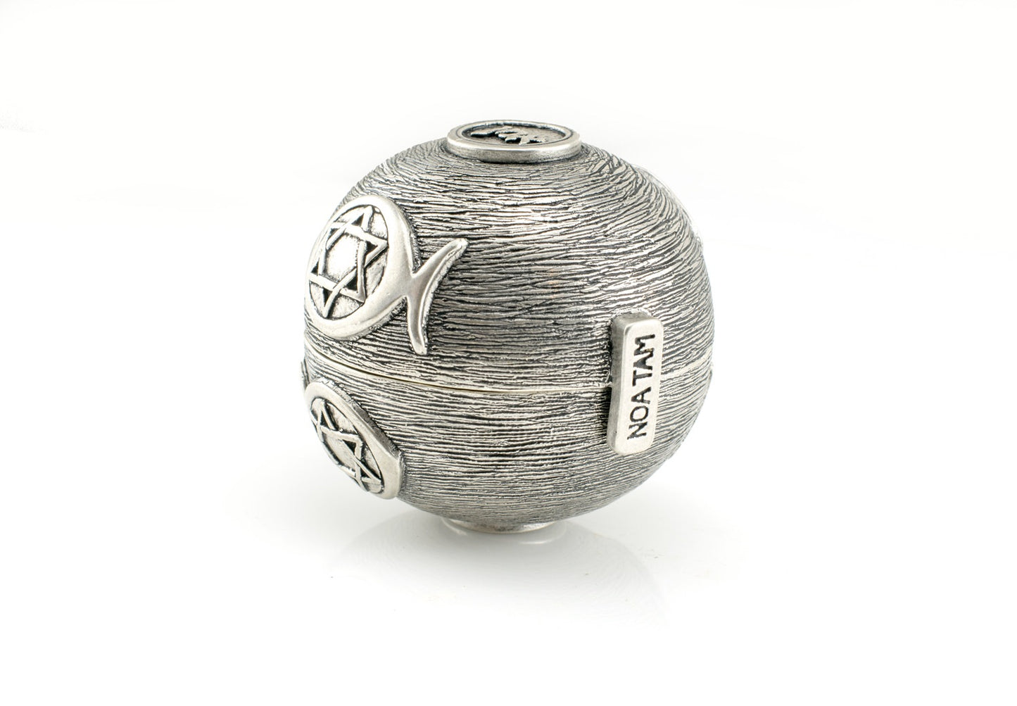 Candles holder with symbols silver color Shabat candles
