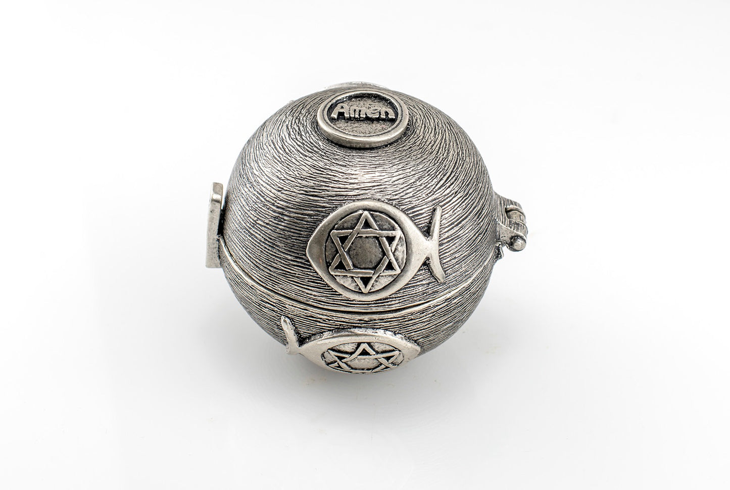 Candles holder with symbols silver color Shabat candles
