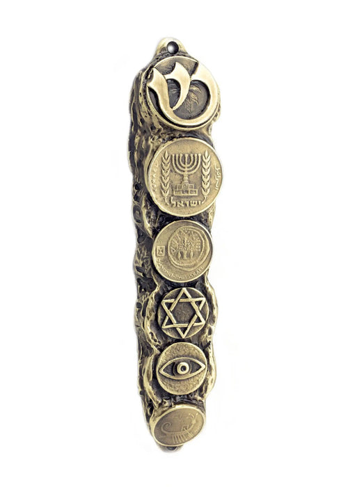 Israeli Blessing Coins Mezuzah - 13 cm