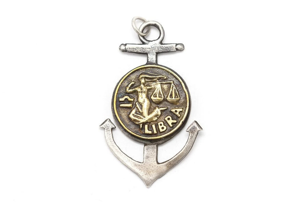 Libra Zodiac Anchor Pendant