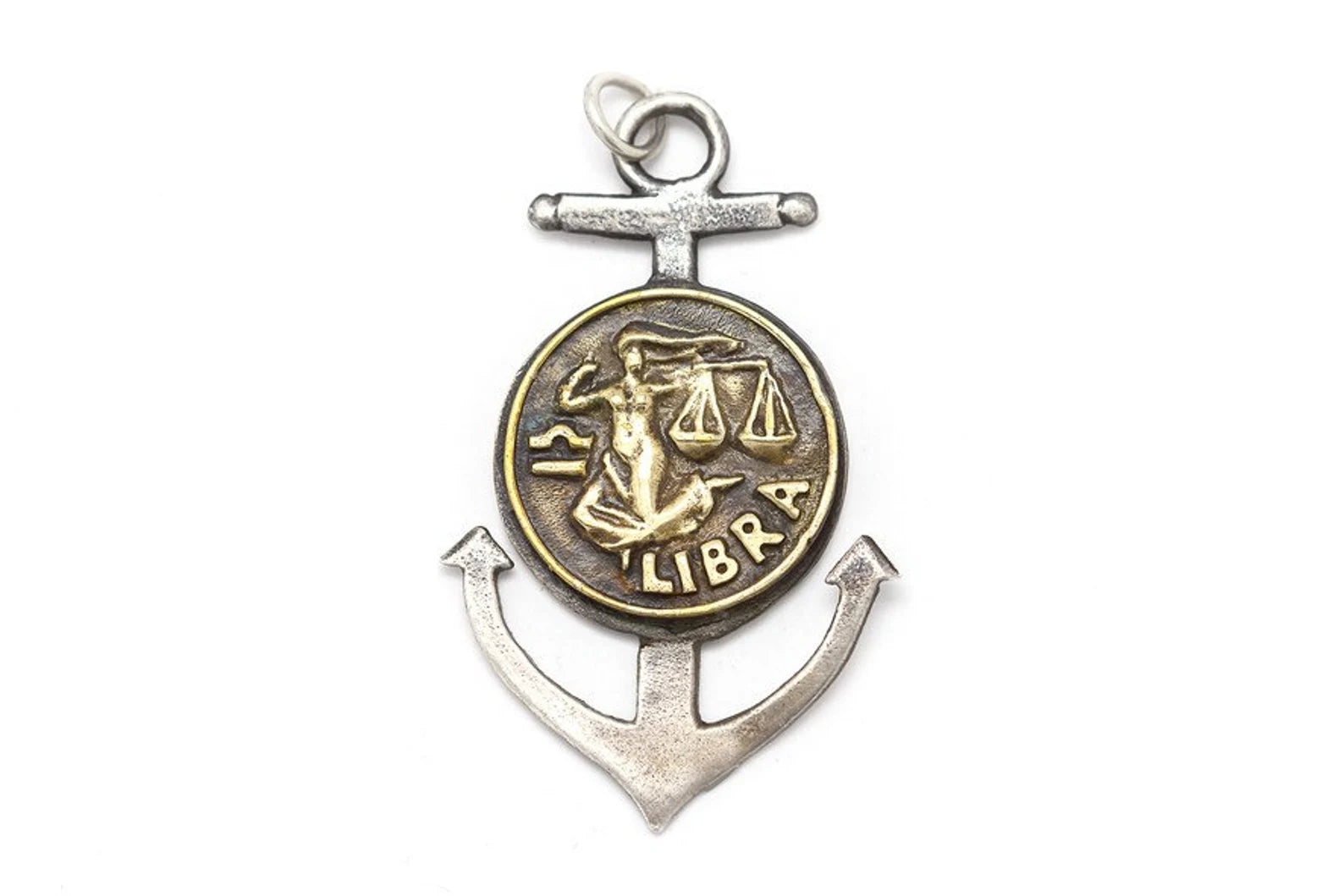 Libra Zodiac Anchor Pendant