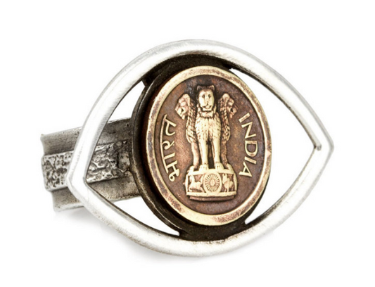 Indian Coin Ring Eye - 1 Paisa coin of India